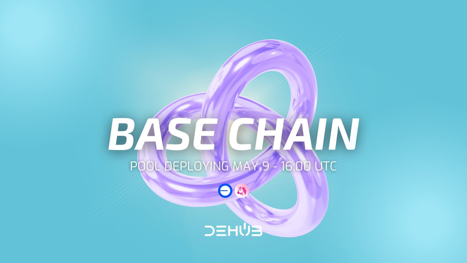 DeHub launching on Base network announcement banner