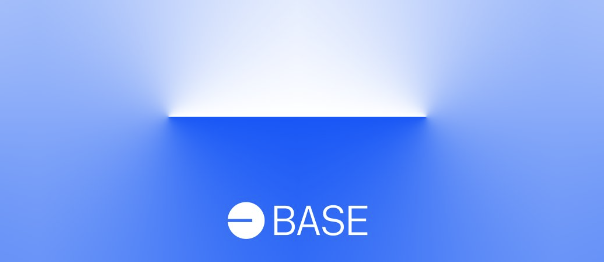 Base logo on a blue background, representing the Coinbase integration