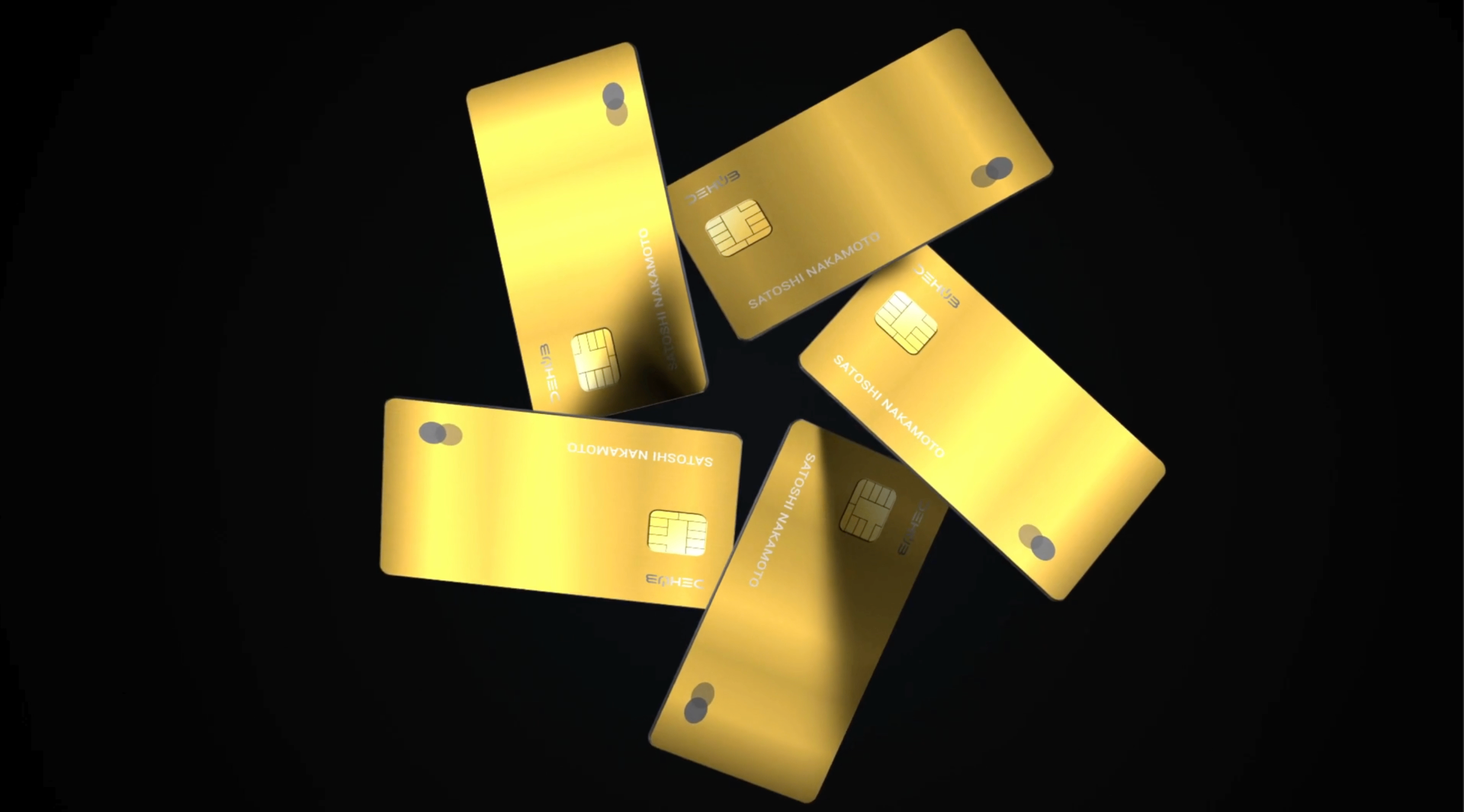 DeHub Cards in premium gold finish showcasing modern crypto payment solution