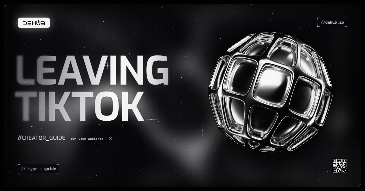 A creator moving from TikTok to a Web3 platform they own on DeHub