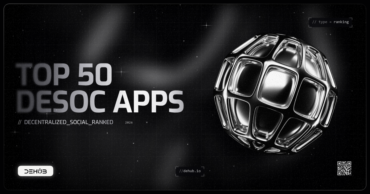 Top 50 decentralized social apps 2026, the DeSoc Index by DeHub